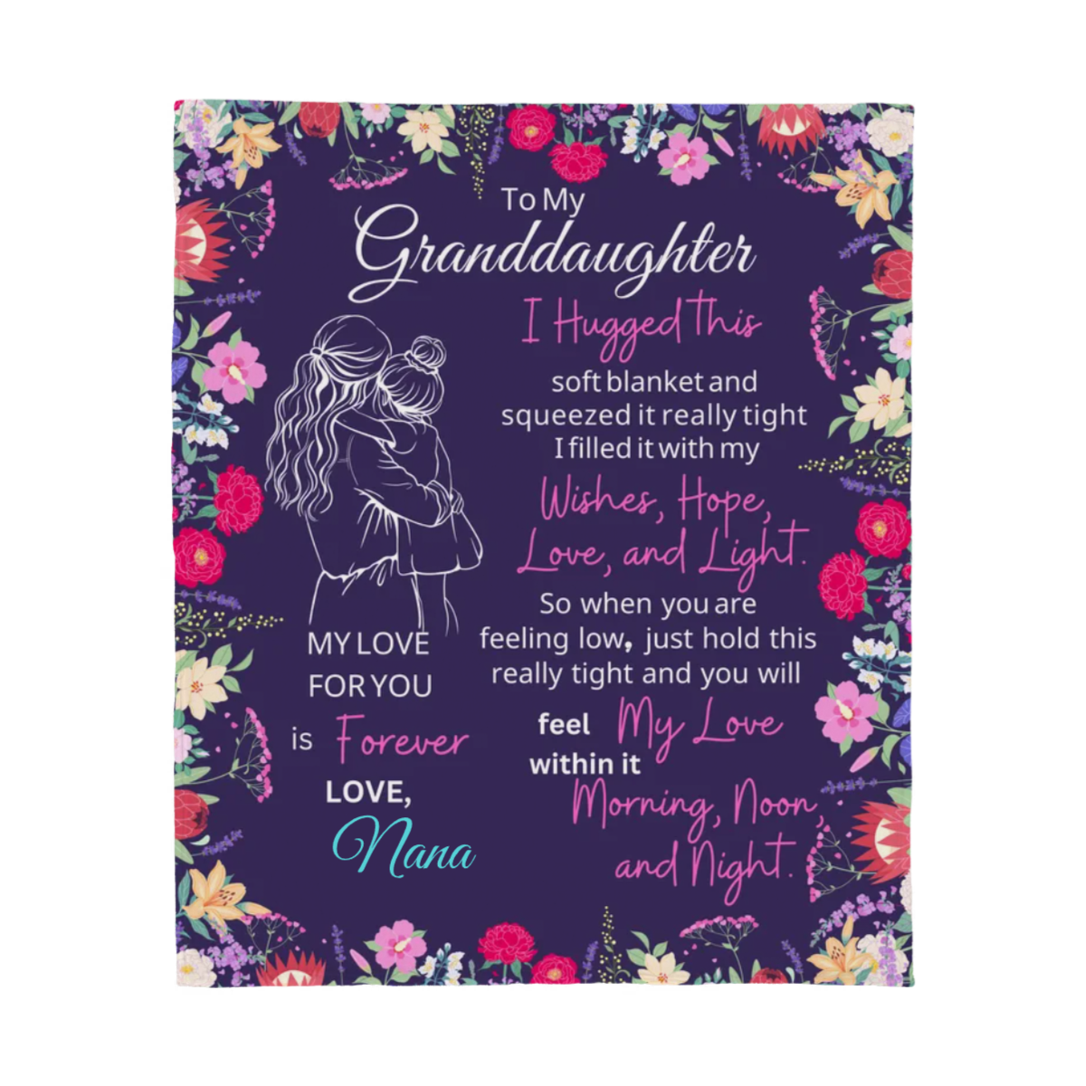Personalized Granddaughter| Sweet Words| Custom Jersey Fleece Blanket 50" x 60"