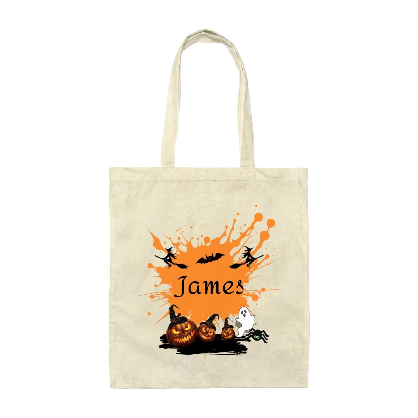Personalized Halloween Trick or Treat Canvas Tote Bag