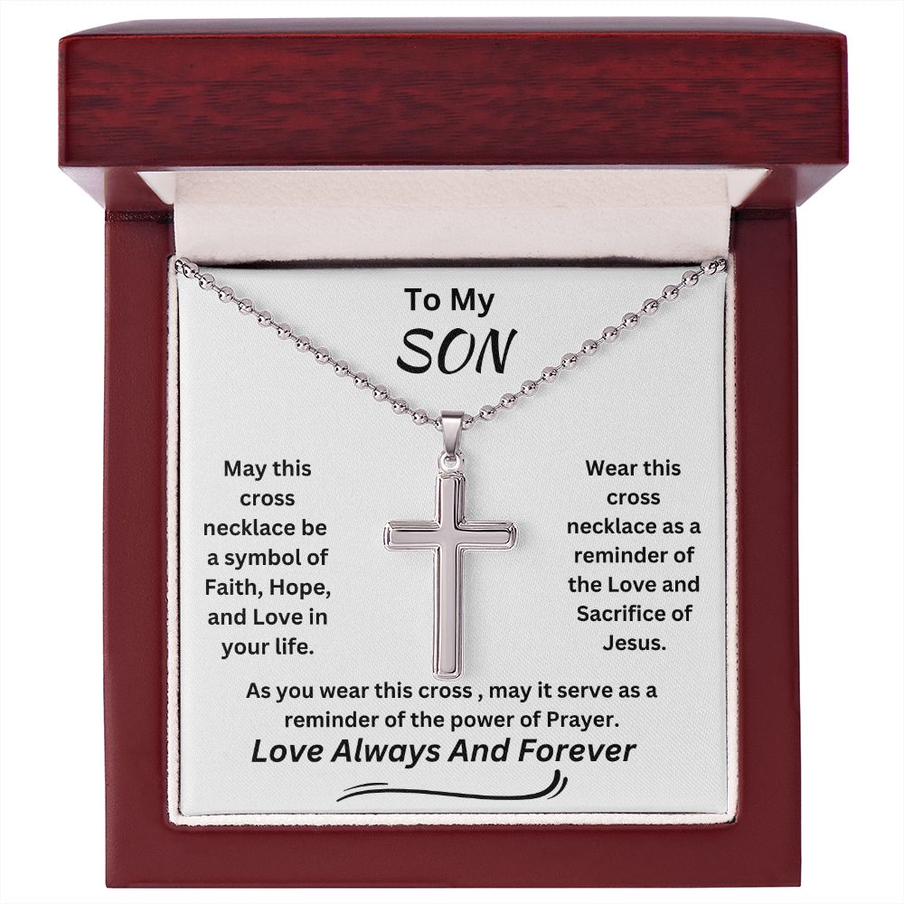 Gift For Son-Faith, Hope, Love- Cross Necklace
