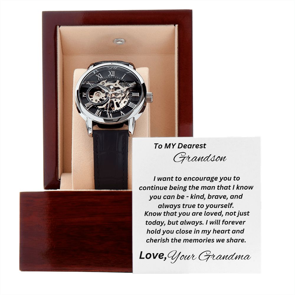 Gift For Grandson-Cherish The Memories We Have-Men's Openwork Watch
