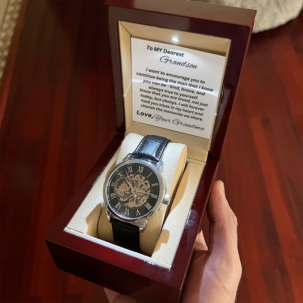 Gift For Grandson-Cherish The Memories We Have-Men's Openwork Watch
