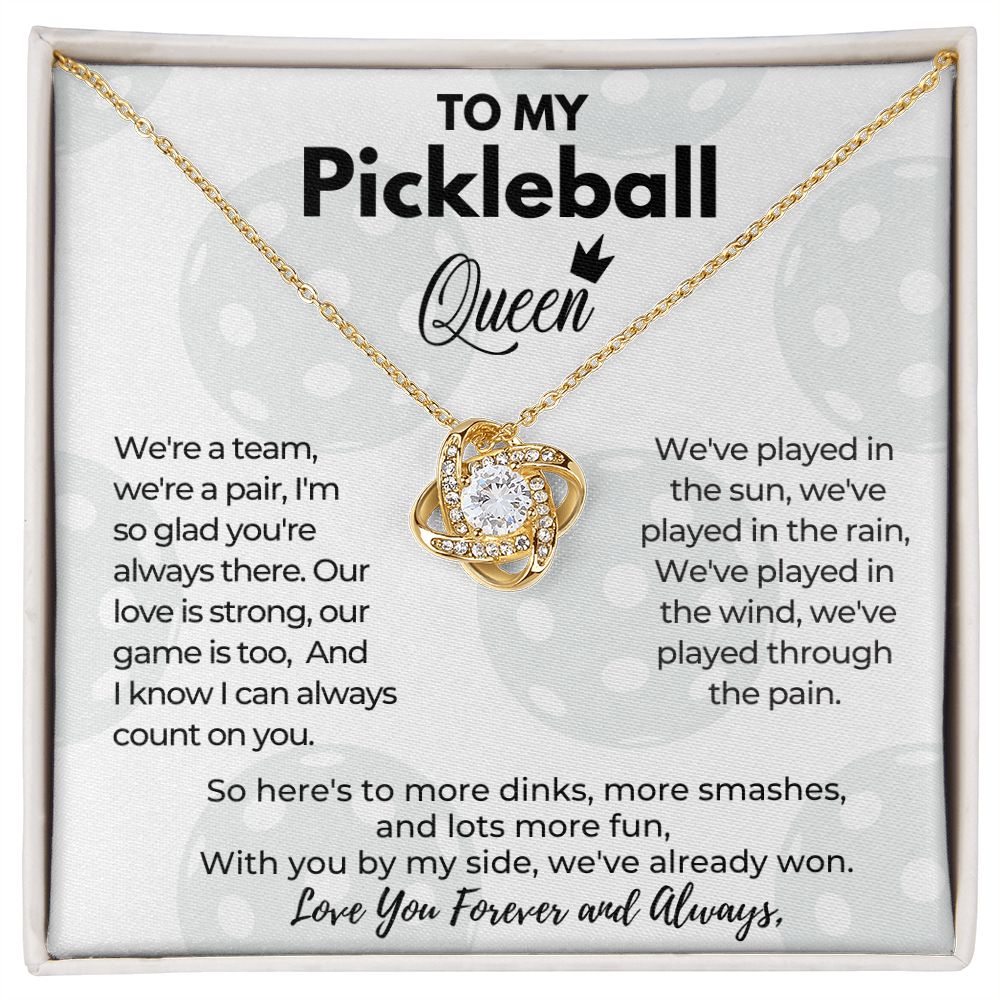 Gift For A Queen "Wife" - "We're a Team, We're a Pair- Love Knot Necklace