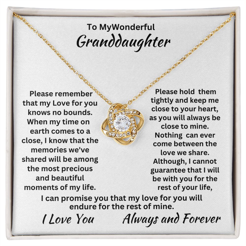 Gift For Granddaughter-Most Precious And Beautiful Moments-Love Knot Necklace