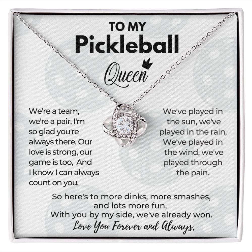 Gift For A Queen "Wife" - "We're a Team, We're a Pair- Love Knot Necklace