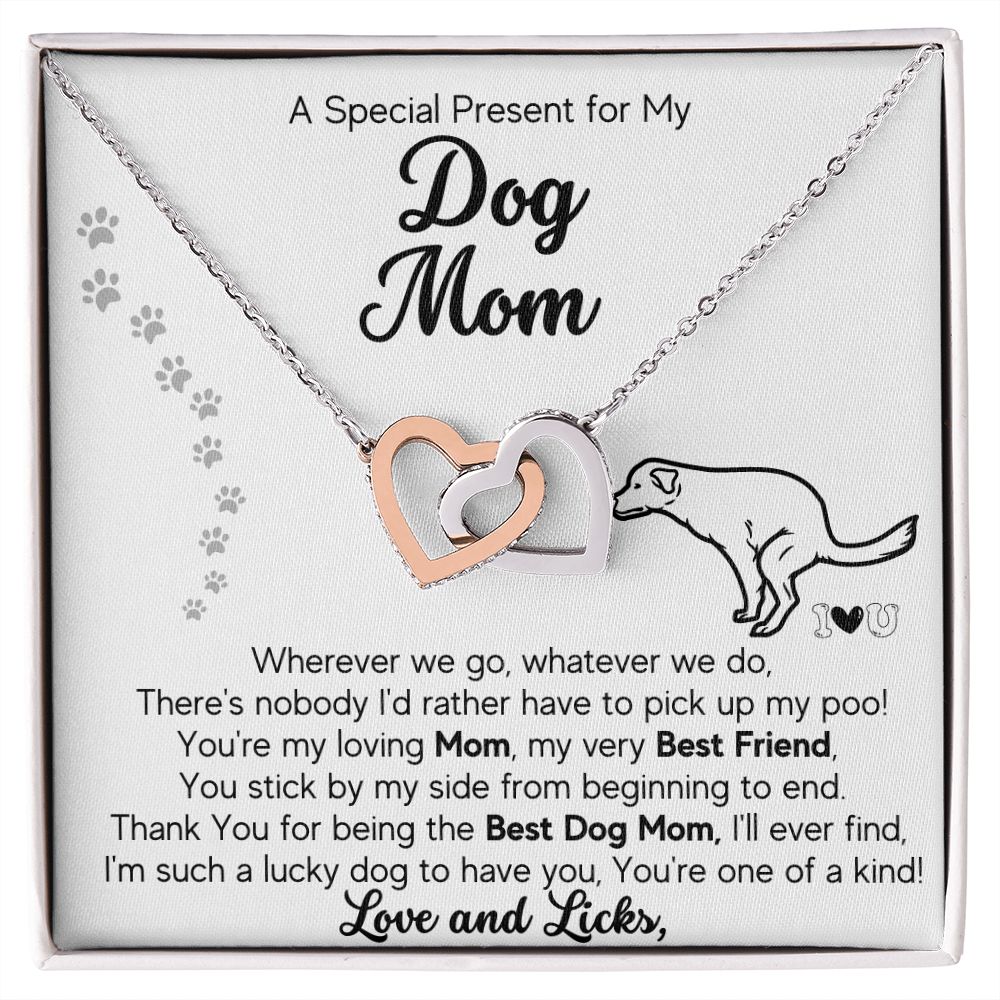 Gifts For Mom- Pick Up My Poo-Interlocking Hearts Necklace