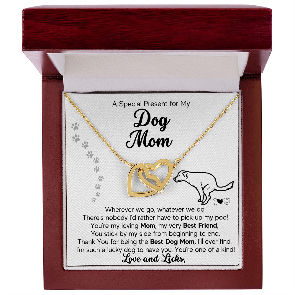 Gifts For Mom- Pick Up My Poo-Interlocking Hearts Necklace