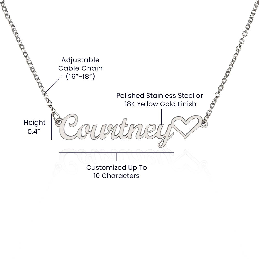 Gift For Mom- Best Dog Mom Ever- Heart Name Necklace