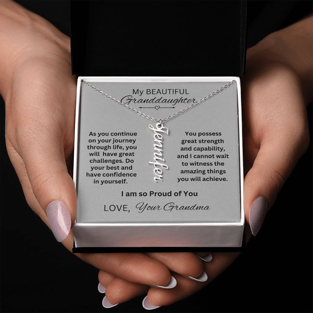 Gift For Granddaughter from Grandma-On your journey through life-Personalized Name Necklace
