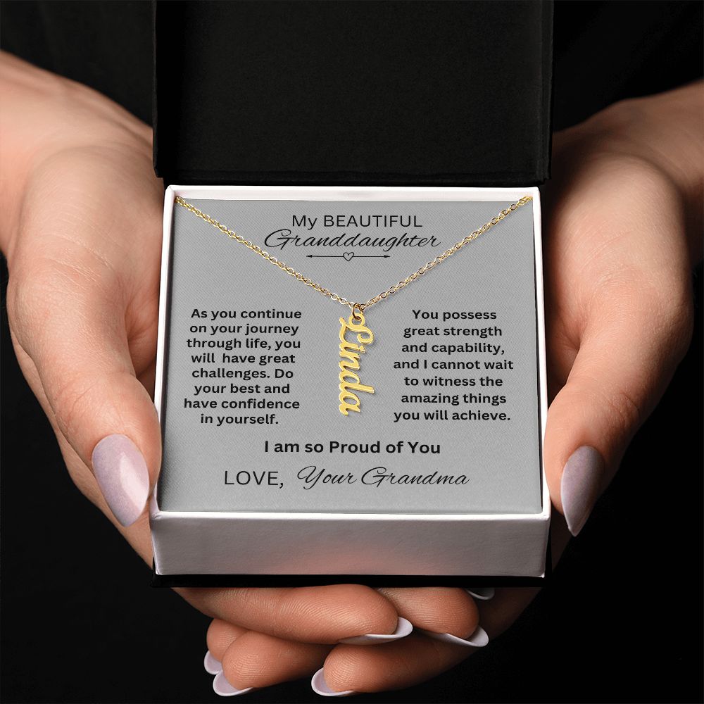 Gift For Granddaughter from Grandma-On your journey through life-Personalized Name Necklace