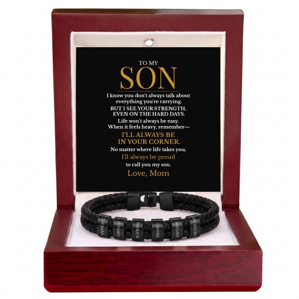 To My Son – Always in Your Corner Personalized Braided Bracelet