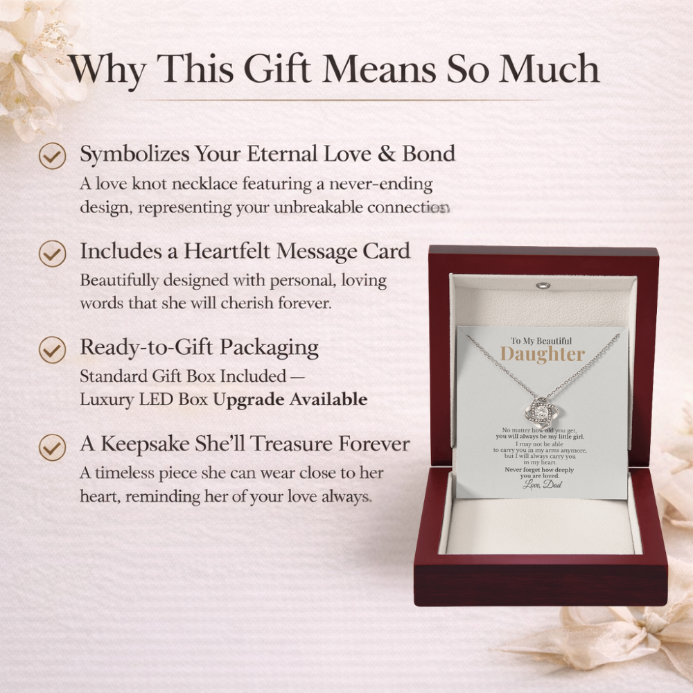 To My Beautiful Daughter Necklace Gift From Dad – You Will Always Be My Little Girl