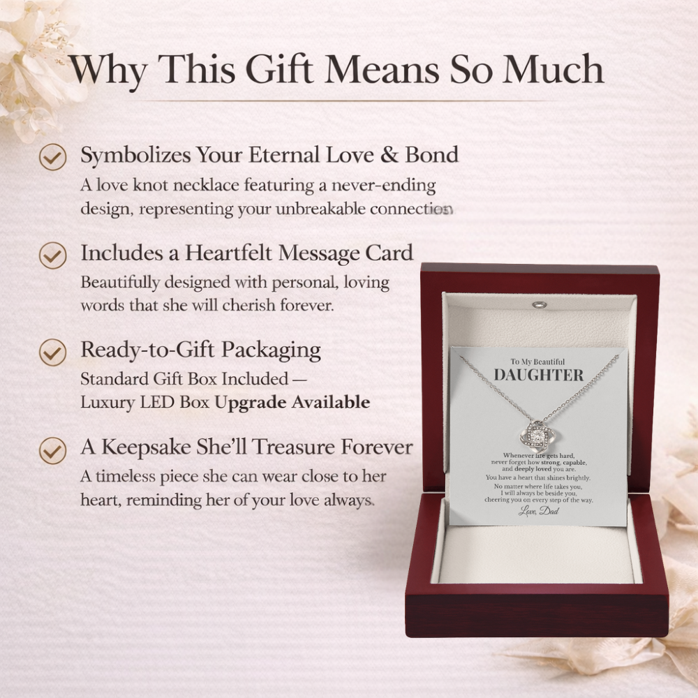 To My Beautiful Daughter – Whenever Life Gets Hard Necklace