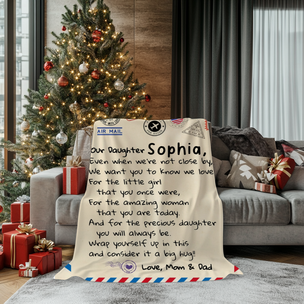 "Sweet Words" Letter To My Daughter- Personalized Fleece Blanket – 50×60