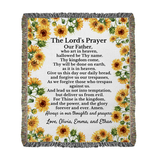 The Lord's Prayer- Personalized Heirloom Woven Prayer Blanket 50" x 60"