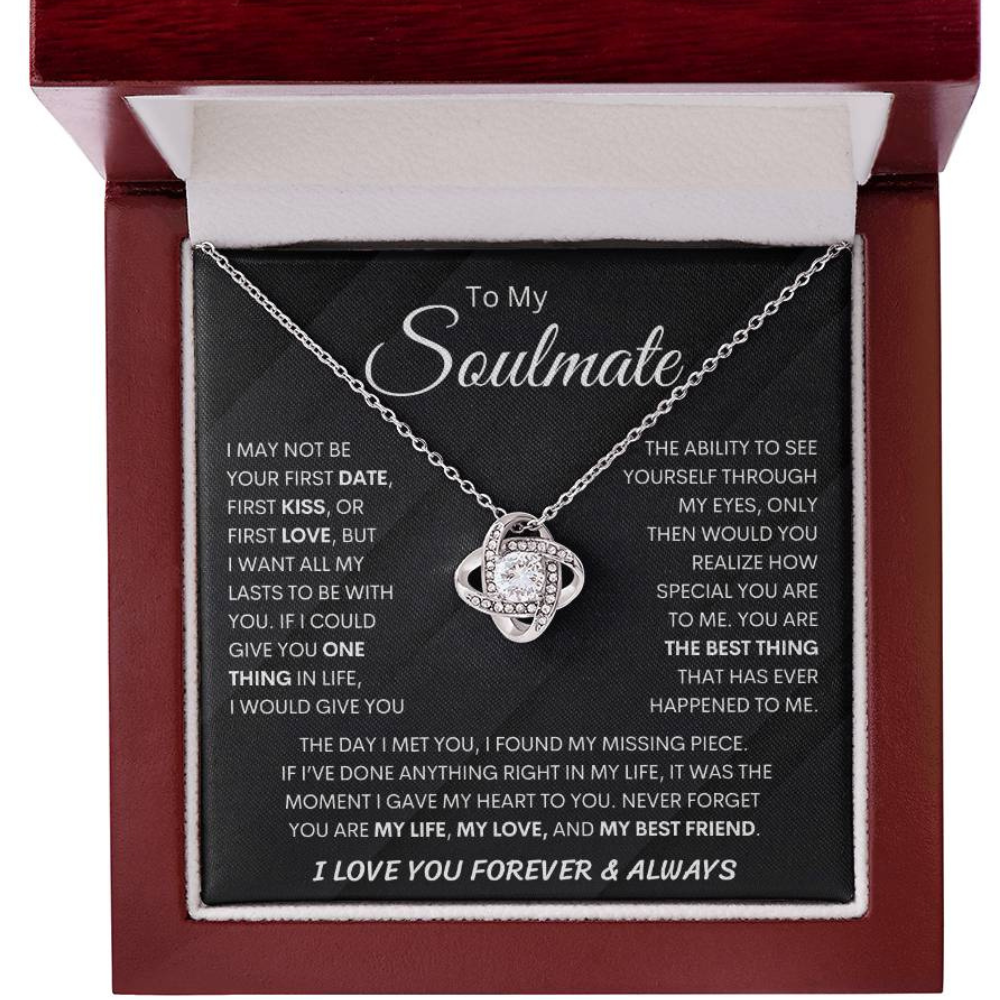 [ ALMOST SOLD OUT ] To My Soulmate| Necklace, Birthday Christmas Jewelry Romantic Gifts For My Wife with Message Card Box  Pendant for Future Wife Soulmate Girlfriend