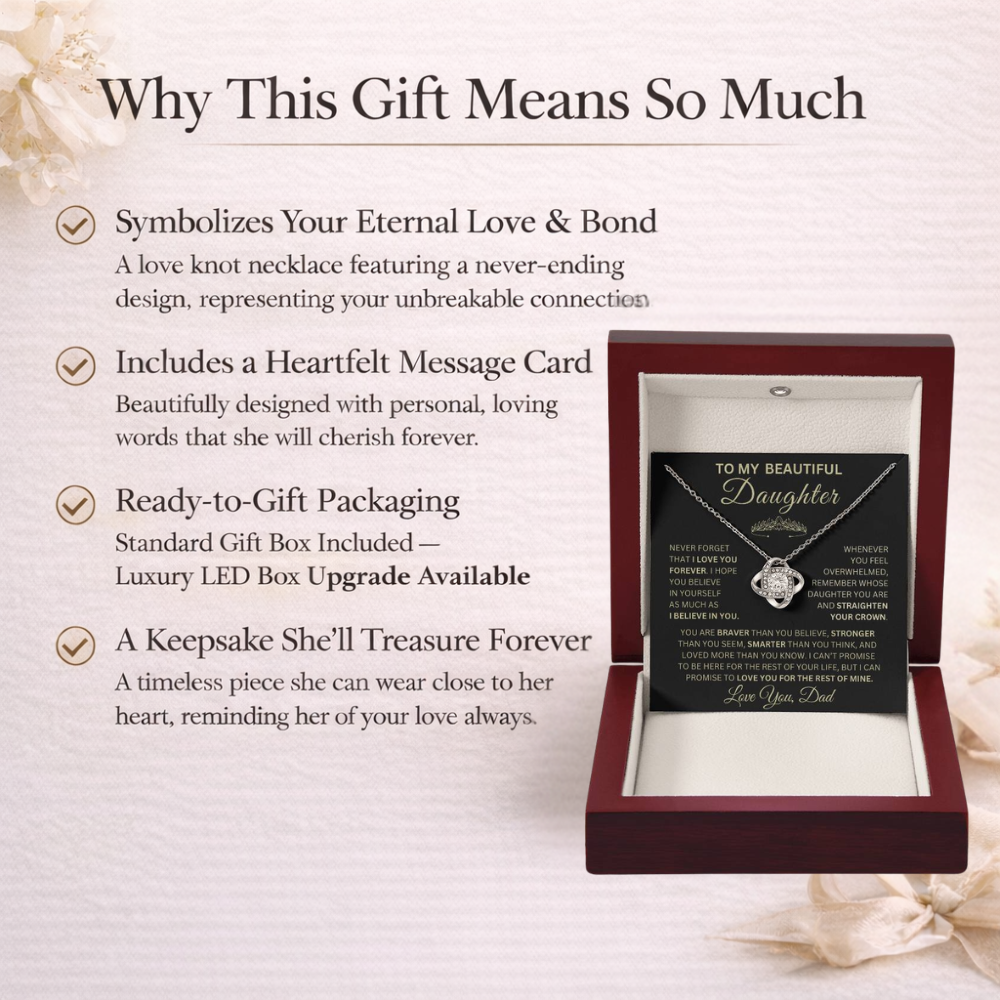To My Daughter Necklace from Dad – Never Forget I Love You