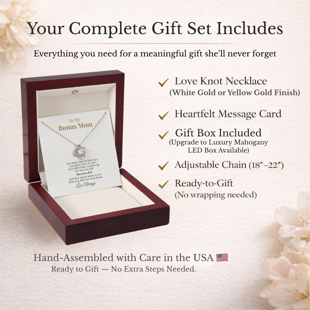 To My Bonus Mom – Love Knot Necklace – Meaningful Mother's Day Gift