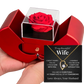 "To My Beautiful Wife" Necklace with Luxury Rose Box Gift – Romantic Anniversary, Birthday, or Christmas Present