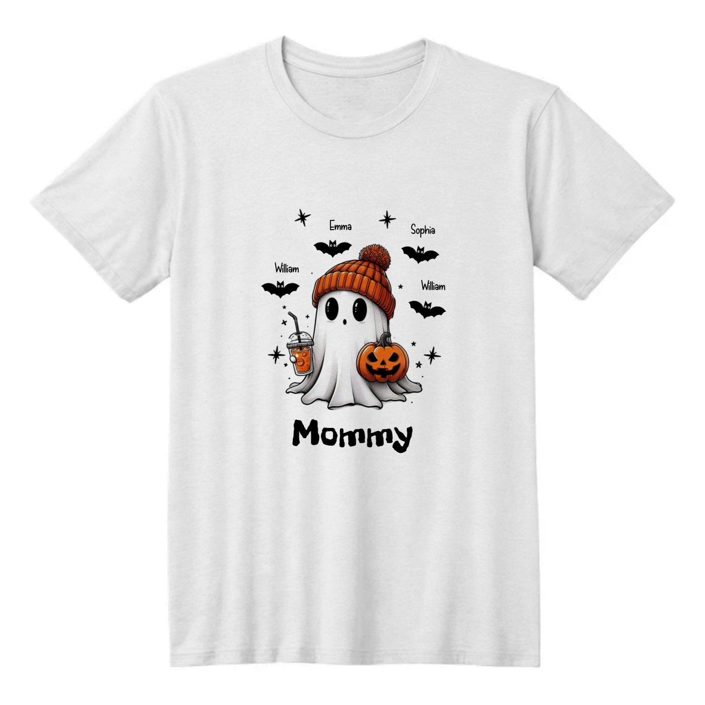 Custom Halloween Ghost T-shirt, Personalized with names, Cute Halloween shirt, Halloween Gift, Mom, Nana, Grandma, Aunt shirt