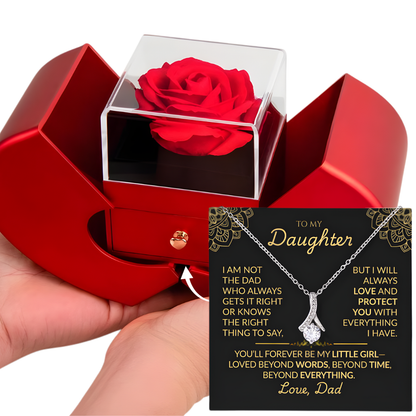 You'll Always Be My Little Girl – Alluring Beauty Necklace in Red Rose Box (From Dad to Daughter)
