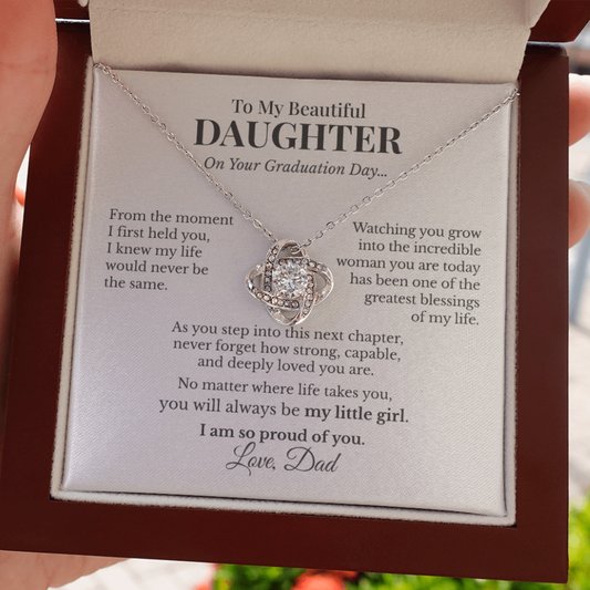 To My Daughter – Meaningful Love Knot Necklace From Dad