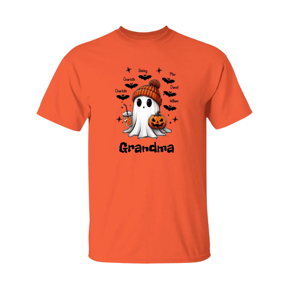 Custom Halloween Ghost T-shirt, Personalized with names, Cute Halloween shirt, Halloween Gift, Mom, Grandma, Aunt shirt