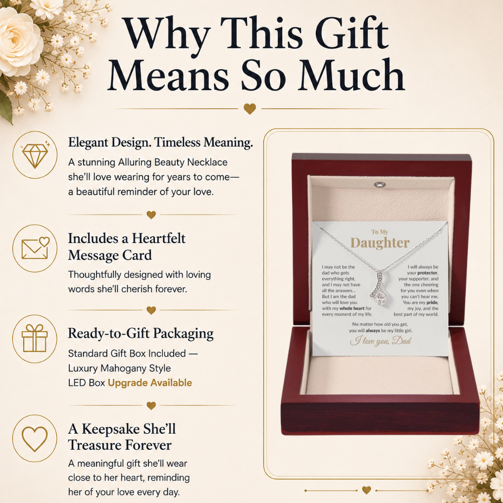 To My Daughter Necklace – Heartfelt Gift from Dad | Alluring Beauty