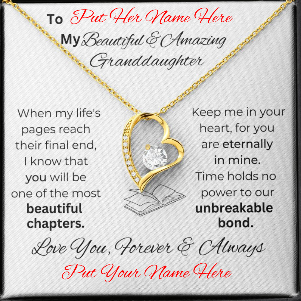 Personalized Beautiful Granddaughter-Unbreakable Bond - Forever Love Necklace