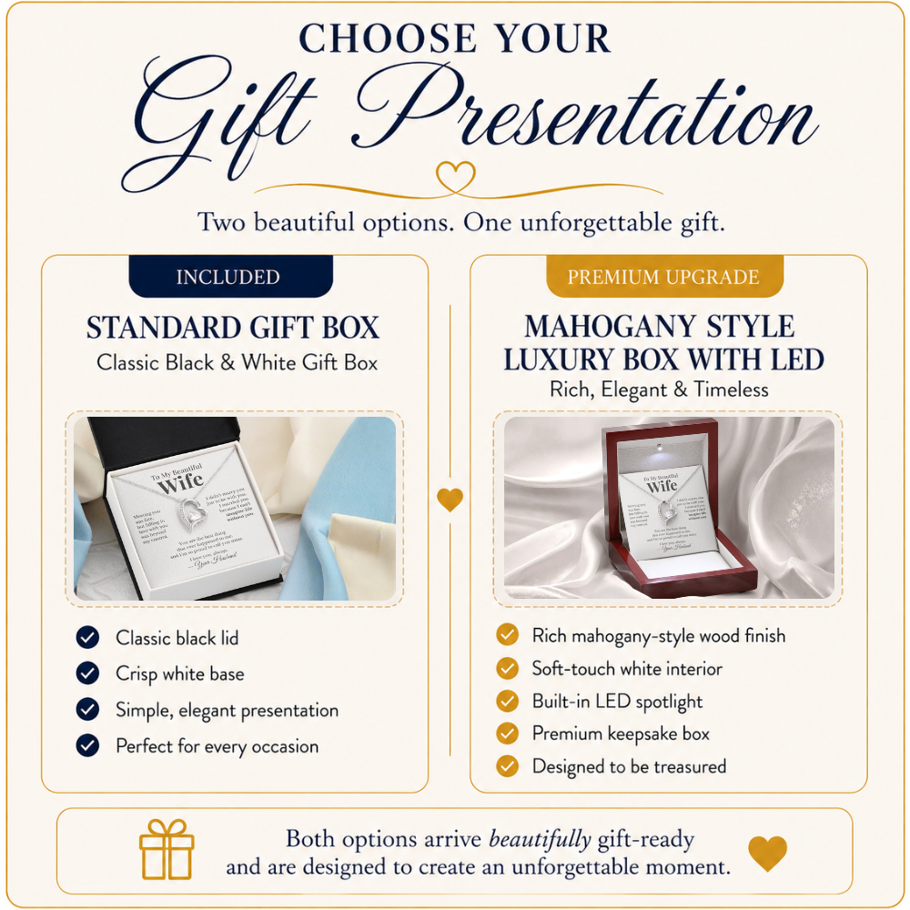 To My Beautiful Wife – Forever Love Heart Necklace