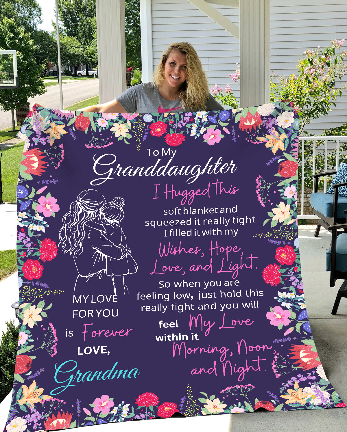 Personalized Granddaughter| Sweet Words| Custom Jersey Fleece Blanket 50" x 60"