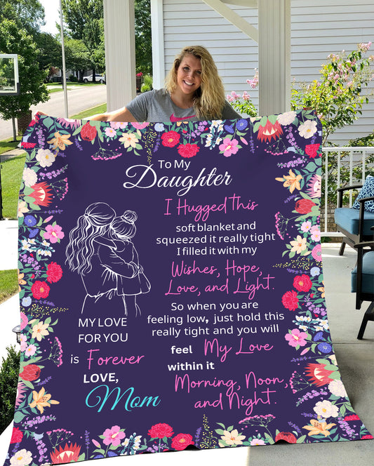 Personalized Daughter| Sweet Words| Jersey Fleece Blanket 50" x 60"|Gift from Mom, Dad, Mom & Dad