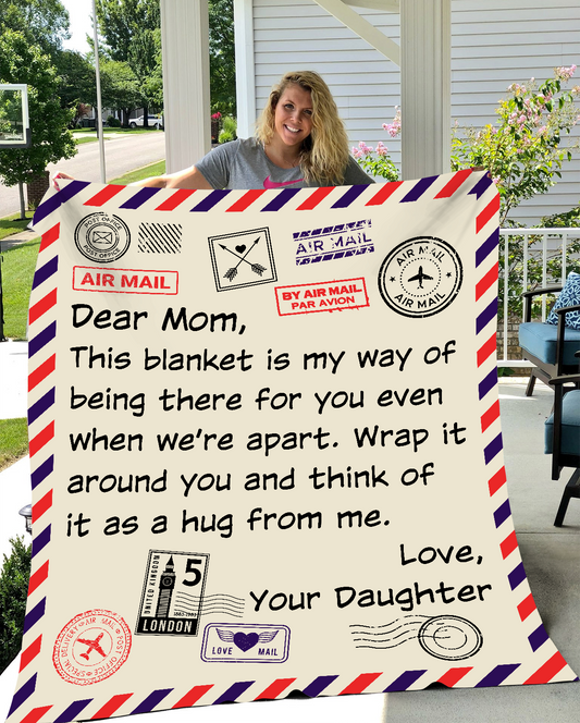Dear Mom- Letter from Daughter- Jersey Fleece Blanket- 50" x 60"