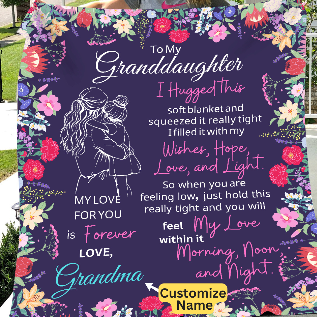 Personalized Granddaughter| Sweet Words| Custom Jersey Fleece Blanket 50" x 60"