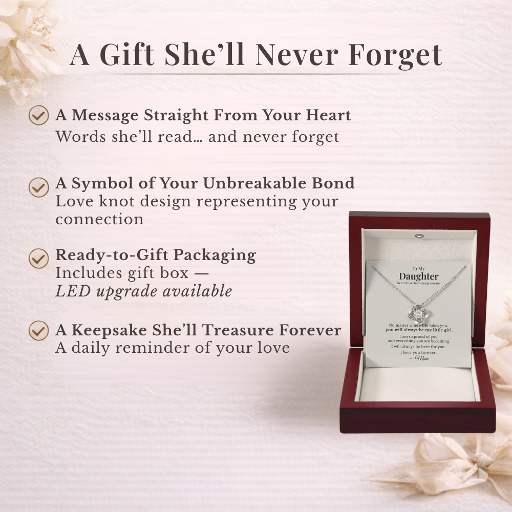 To My Daughter – Love Knot Necklace from Mom | Meaningful Gift for Daughter