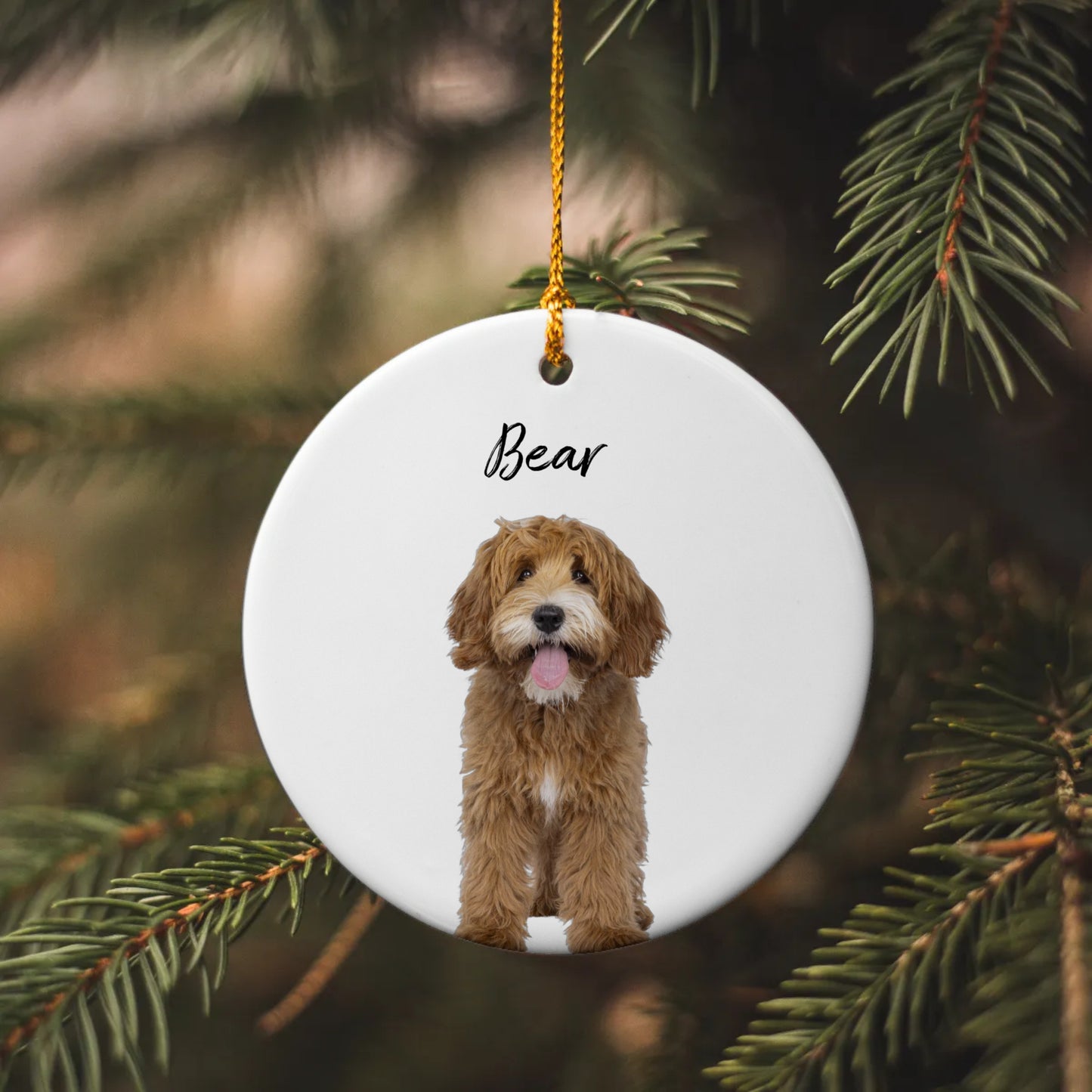 Personalized Pet Ornament Using Pet's Photo + Name, Custom Ornament, Christmas Dog Ornament Personalized Dog Ornament