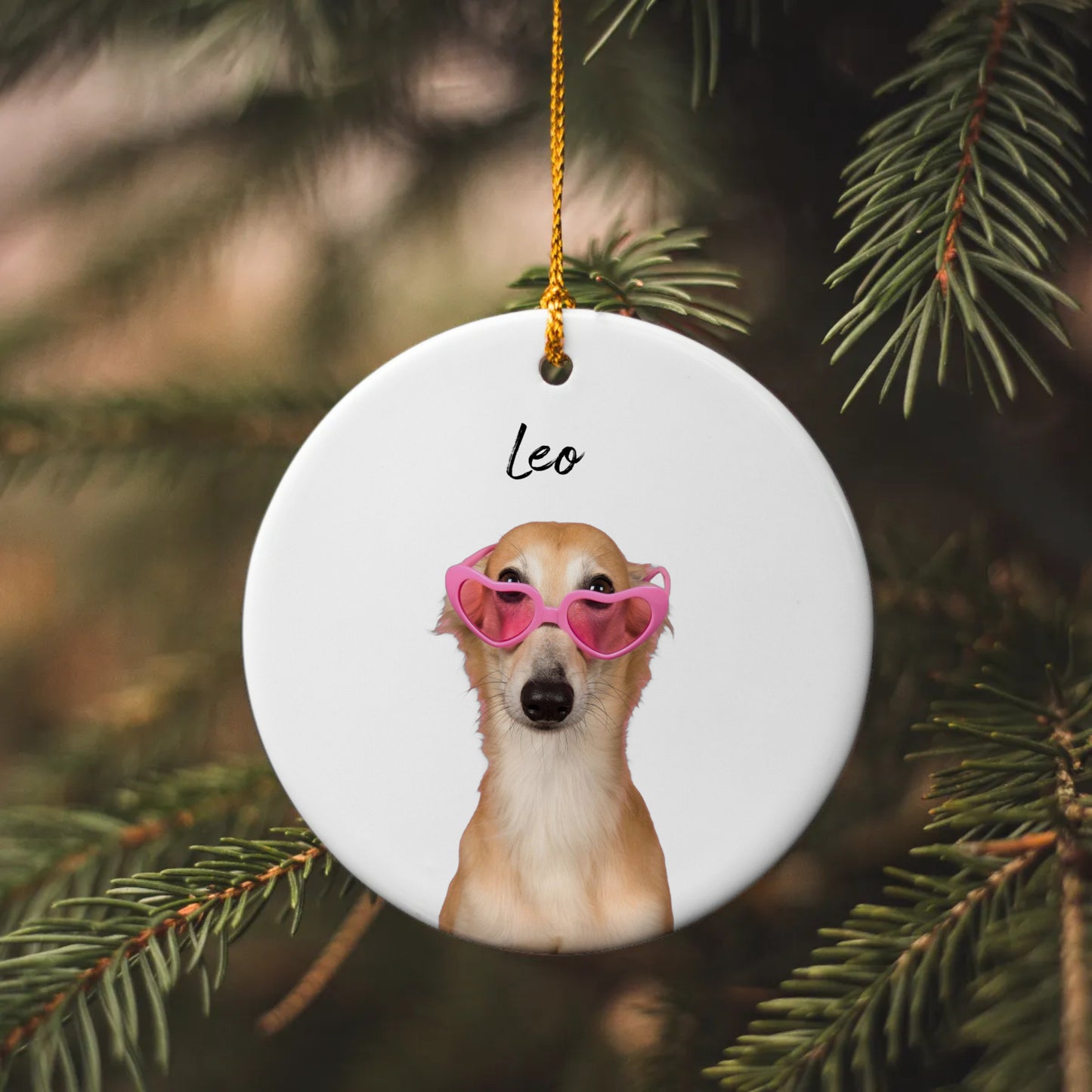 Personalized Pet Ornament Using Pet's Photo + Name, Custom Ornament, Christmas Dog Ornament Personalized Dog Ornament