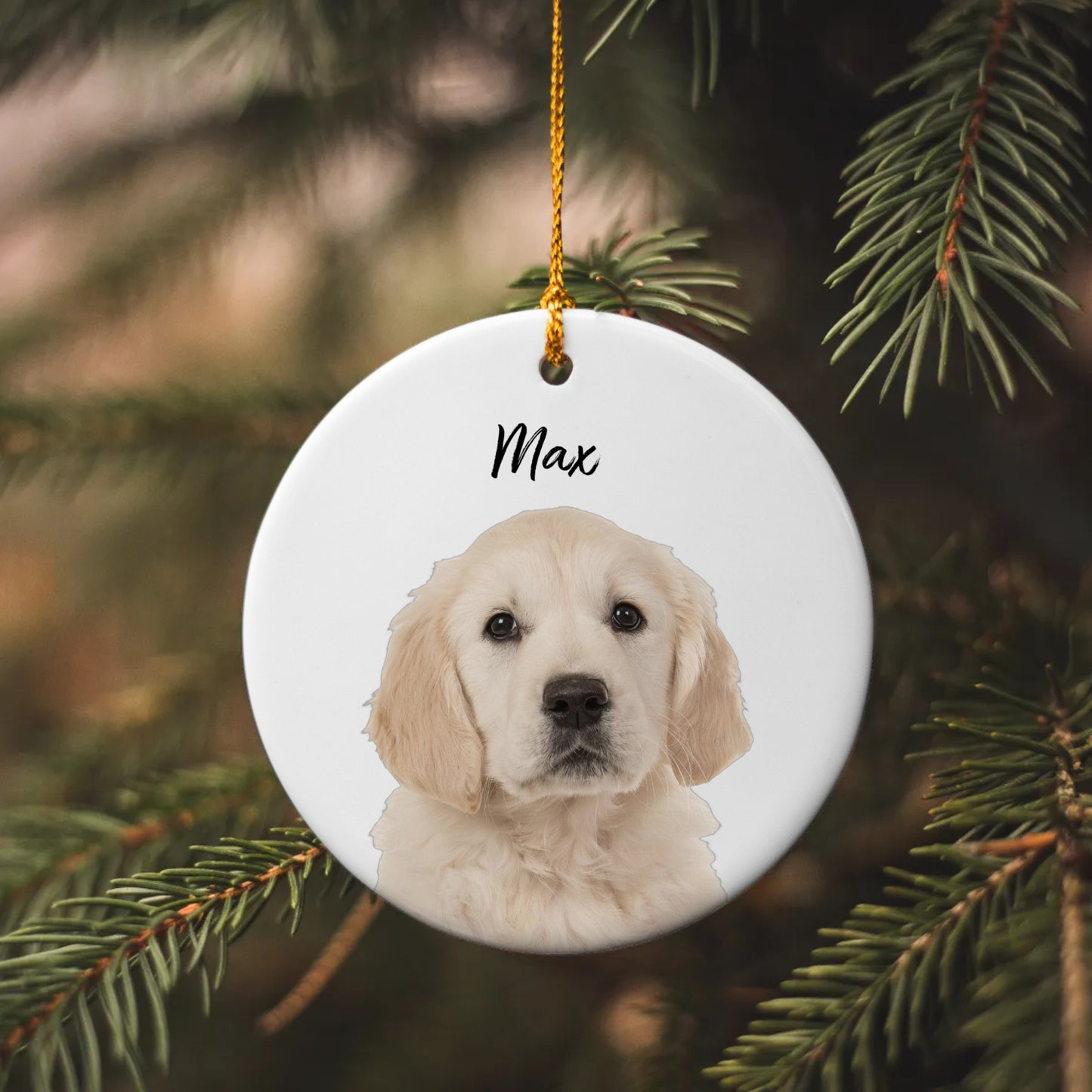 Personalized Pet Ornament Using Pet's Photo + Name, Custom Ornament, Christmas Dog Ornament Personalized Dog Ornament