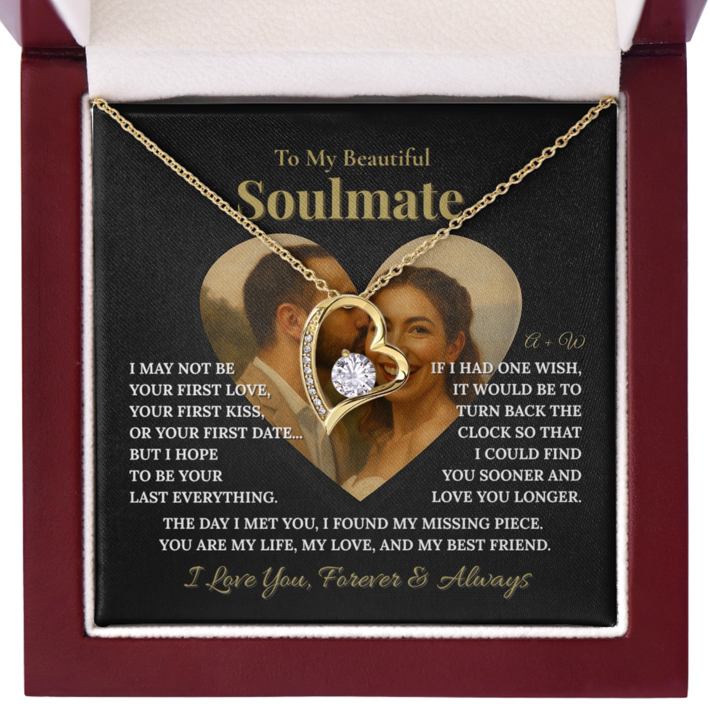 To My Beautiful Soulmate – Personalized Romantic Photo & Necklace Gift