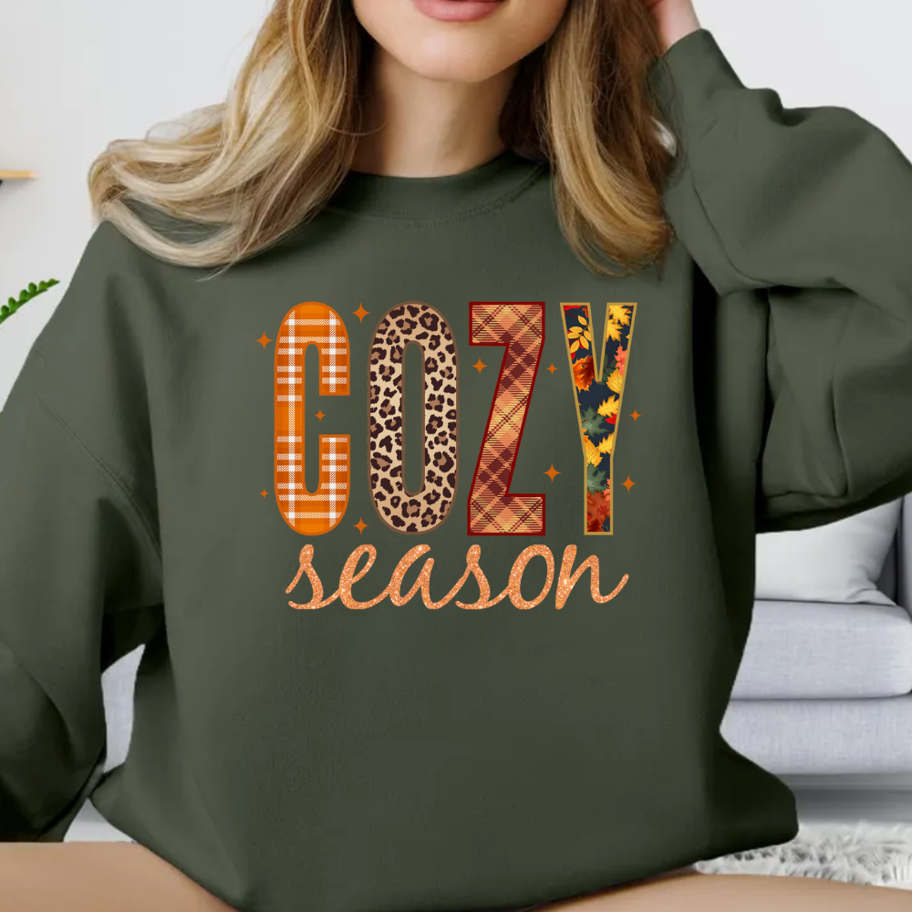 Cozy Season Sweatshirt, Retro Fall Sweatshirt, Get Cozy Sweatshirt, Women's Fall Sweater Weather, Fall Graphic Tee, Women Fall Sweat Shirt