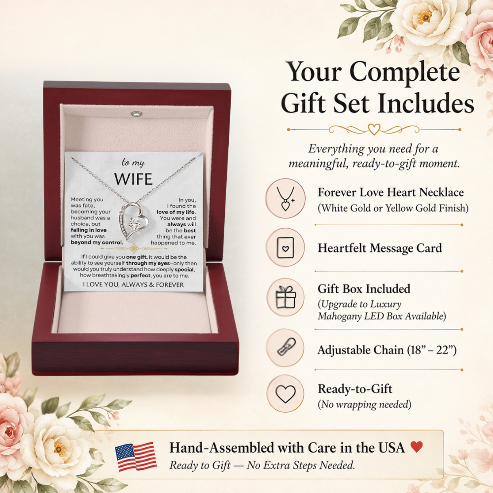 To My Beautiful Wife – Forever Love Heart Necklace