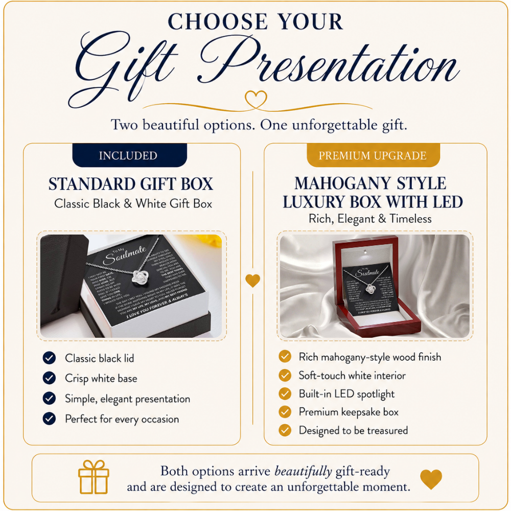 To My Soulmate – Love Knot Necklace Gift for Her