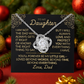 To My Daughter  From Dad - Love Knot Necklace from Dad (Rotating Rose Box)