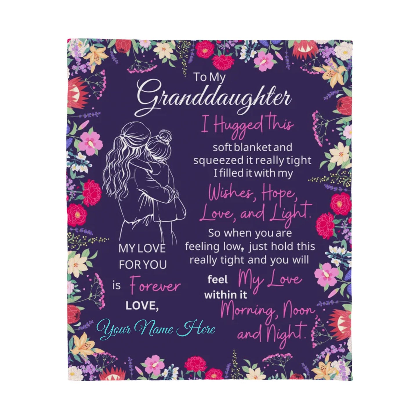 Personalized Granddaughter| Sweet Words| Custom Jersey Fleece Blanket 50" x 60"