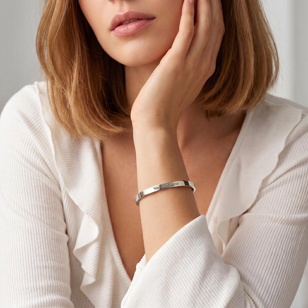 To My Daughter – Carry My Love With You Engraved Cuff Bracelet From Dad