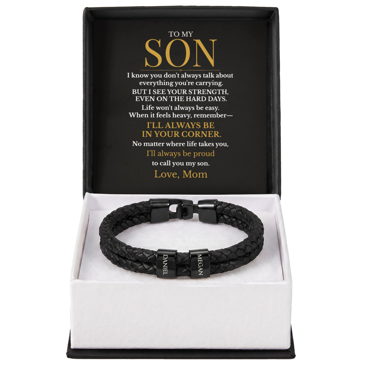 To My Son – Always in Your Corner Personalized Braided Bracelet