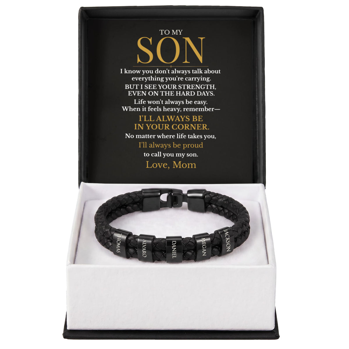 To My Son – Always in Your Corner Personalized Braided Bracelet