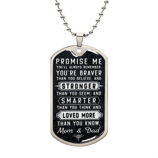 Stronger And Smarter-Personalized-Dog Tag Necklace