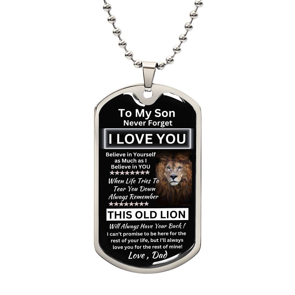 Personalize-To My Son-Luxury Military Dog Tag Necklace