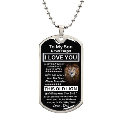 Personalize-To My Son-Luxury Military Dog Tag Necklace