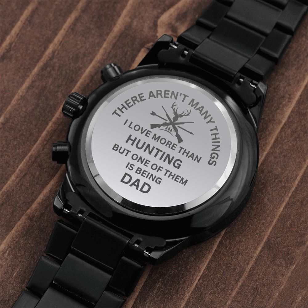 Gift For Dad-I Love Being Dad-Engraved Design Black Chronograph Watch